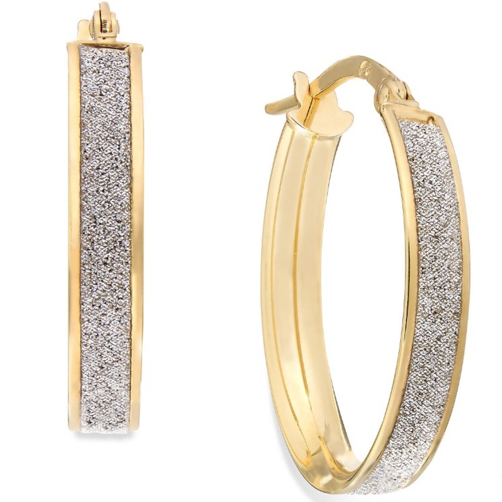 NWOT Bling Hoop Earrings. Sparkle and glitter!